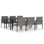 7-piece synthetic rattan gray garden dining set by vidaXL, Garden sets - Ref: Foro24-3065715, Price: 412,62 €, Discount: %