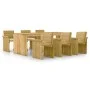 7-piece garden dining table with impregnated pine wood cushions by vidaXL, Garden sets - Ref: Foro24-3065731, Price: 686,61 €...