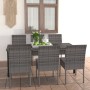 7-piece synthetic rattan gray garden dining set by vidaXL, Garden sets - Ref: Foro24-3065703, Price: 493,28 €, Discount: %