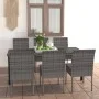 7-piece synthetic rattan gray garden dining set by vidaXL, Garden sets - Ref: Foro24-3065703, Price: 489,03 €, Discount: %