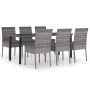 7-piece synthetic rattan gray garden dining set by vidaXL, Garden sets - Ref: Foro24-3065703, Price: 493,28 €, Discount: %