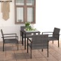 5-teiliges graues Garten-Ess-Set aus synthetischem Rattan von vidaXL, Gartensets - Ref: Foro24-3065712, Preis: 250,05 €, Raba...