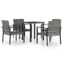 5-teiliges graues Garten-Ess-Set aus synthetischem Rattan von vidaXL, Gartensets - Ref: Foro24-3065712, Preis: 246,34 €, Raba...
