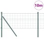 Reja con postes Verde 0.4 x 10 m Acero