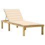 Sonnenliege mit cremefarbenem Kissen imprägniertes Kiefernholz von vidaXL, Liegen - Ref: Foro24-3065851, Preis: 128,94 €, Rab...