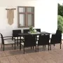 Garten-Essgruppe 9-teilig aus schwarzem synthetischem Rattan von vidaXL, Gartensets - Ref: Foro24-3065710, Preis: 520,12 €, R...