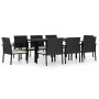 Conjunto de comedor de jardín 9 piezas ratán sintético negro de vidaXL, Conjuntos de jardín - Ref: Foro24-3065710, Precio: 52...