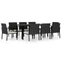Garten-Essgruppe 9-teilig aus schwarzem synthetischem Rattan von vidaXL, Gartensets - Ref: Foro24-3065710, Preis: 520,12 €, R...