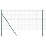Reja con postes Verde 1 x 25 m Acero