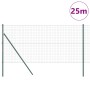 Reja con postes Verde 1 x 25 m Acero
