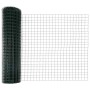 Reja con postes Verde 1 x 25 m Acero