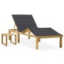 Gartenliege mit Tisch und Kissen aus imprägniertem Zirbenholz von vidaXL, Liegen - Ref: Foro24-3065864, Preis: 148,04 €, Raba...