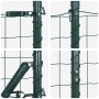 Reja con postes Verde 1 x 25 m Acero
