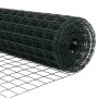 Reja con postes Verde 1 x 25 m Acero