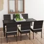 Conjunto de comedor de jardín 7 piezas ratán sintético negro de vidaXL, Conjuntos de jardín - Ref: Foro24-3065697, Precio: 53...