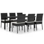 Garten-Essgruppe 7-teilig aus schwarzem synthetischem Rattan von vidaXL, Gartensets - Ref: Foro24-3065697, Preis: 535,12 €, R...