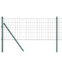 Reja con postes Verde 0.4 x 25 m Acero