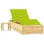 Garden lounger with impregnated pine wood table and cushion by vidaXL, Loungers - Ref: Foro24-3065965, Price: 176,13 €, Disco...