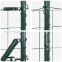 Reja con postes Verde 1 x 25 m Acero