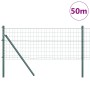 Reja con postes Verde 0.4 x 50 m Acero