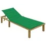 Lounger with green cushion made of impregnated pine wood by vidaXL, Loungers - Ref: Foro24-3065824, Price: 122,36 €, Discount: %
