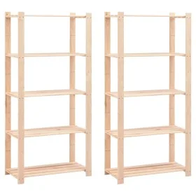 Shelving 5 levels 2 units solid pine wood 250 kg by vidaXL, Industrial shelving - Ref: Foro24-279404, Price: 185,18 €, Discou...