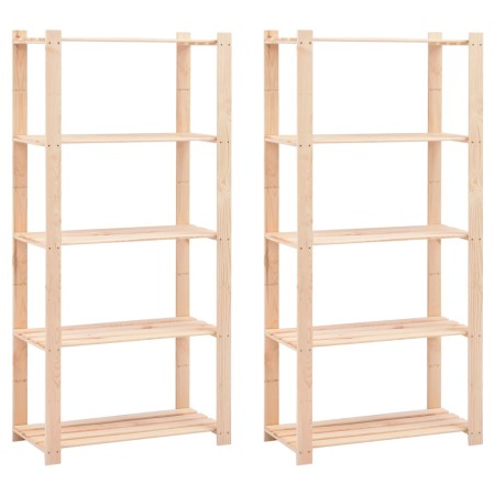Regal 5 Ebenen 2 Einheiten massives Kiefernholz 250 kg von vidaXL, Industrieregale - Ref: Foro24-279404, Preis: 126,67 €, Rab...