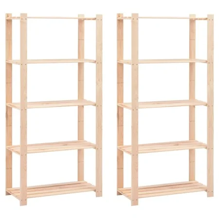 Shelving 5 levels 2 units solid pine wood 250 kg by vidaXL, Industrial shelving - Ref: Foro24-279404, Price: 184,88 €, Discou...