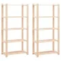 Shelving 5 levels 2 units solid pine wood 250 kg by vidaXL, Industrial shelving - Ref: Foro24-279404, Price: 184,88 €, Discou...
