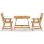 Juego de comedor para jardín 3 piezas madera maciza de acacia