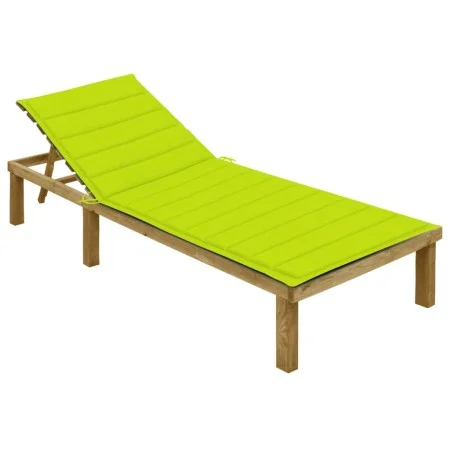 Lounger with bright green cushion, impregnated pine wood by vidaXL, Loungers - Ref: Foro24-3065830, Price: 122,40 €, Discount: %