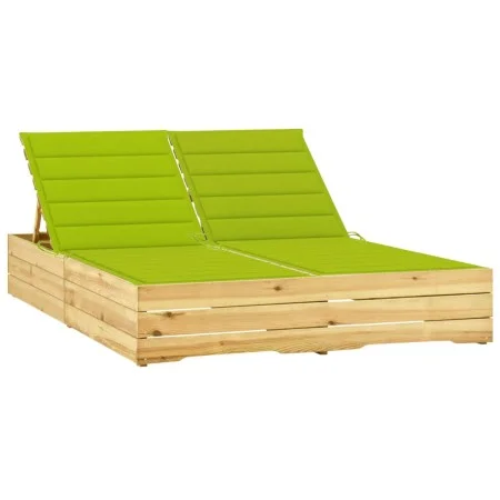 Tumbona doble y cojines verde brillante madera pino impregnada de vidaXL, Tumbonas - Ref: Foro24-3065980, Precio: 318,92 €, D...