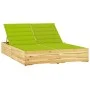 Tumbona doble y cojines verde brillante madera pino impregnada de vidaXL, Tumbonas - Ref: Foro24-3065980, Precio: 318,92 €, D...