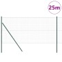 Reja con postes Verde 1 x 25 m Acero