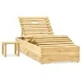 Garden sun lounger with table and cushion made of impregnated pine wood. by vidaXL, Loungers - Ref: Foro24-3065954, Price: 18...