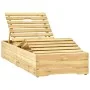 Garden sun lounger with table and cushion made of impregnated pine wood. by vidaXL, Loungers - Ref: Foro24-3065954, Price: 18...
