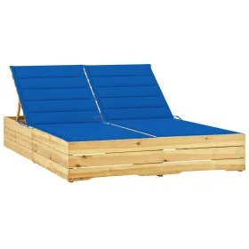 Tumbona doble y cojines madera pino impregnada azul royal by vidaXL, Loungers - Ref: Foro24-3065979, Price: 332,46 €, Discoun...