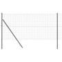 Reja con postes Gris 1 x 10 m Acero