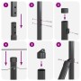 Reja con postes Gris 1 x 10 m Acero