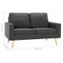 Dark Gray Fabric 2-Piece Sofa Set by vidaXL, Sofas - Ref: Foro24-3056615, Price: 408,62 €, Discount: %