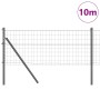 Reja con postes Gris 0.4 x 10 m Acero
