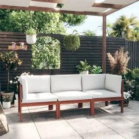 3-Sitzer-Gartensofa mit Kissen aus massivem Akazienholz von vidaXL, Gartensets - Ref: Foro24-3057883, Preis: 301,76 €, Rabatt: %