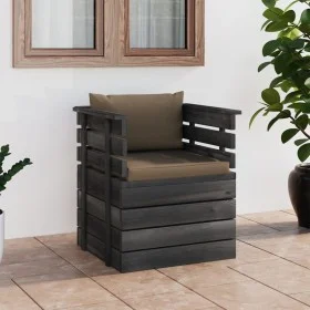 Garden armchair with pine wood cushions by vidaXL, Modular outdoor sofas - Ref: Foro24-3061719, Price: 100,97 €, Discount: %