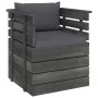 Garden armchair with pine wood cushions by vidaXL, Modular outdoor sofas - Ref: Foro24-3061719, Price: 100,88 €, Discount: %