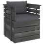 Gartensessel mit Kissen aus Zirbenholz von vidaXL, Modulare Sofas für den Außenbereich - Ref: Foro24-3061719, Preis: 102,29 €...