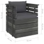 Garden armchair with pine wood cushions by vidaXL, Modular outdoor sofas - Ref: Foro24-3061719, Price: 100,88 €, Discount: %