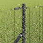 Reja con postes Gris 1.5 x 10 m Acero