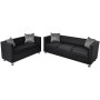 Black artificial leather 2 and 3 seater sofa set by vidaXL, Sofas - Ref: Foro24-272178, Price: 581,62 €, Discount: %