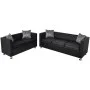 Black artificial leather 2 and 3 seater sofa set by vidaXL, Sofas - Ref: Foro24-272178, Price: 600,16 €, Discount: %