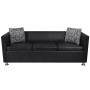 Black artificial leather 2 and 3 seater sofa set by vidaXL, Sofas - Ref: Foro24-272178, Price: 581,62 €, Discount: %